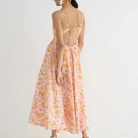 J.Crew MIDI Dress in Orange Floral - Picture 4 of 4